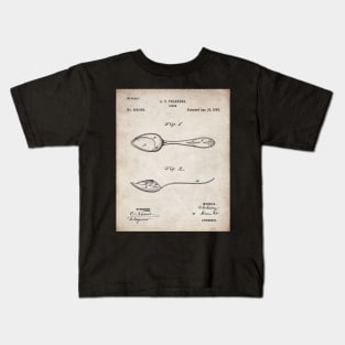 Kitchen Spoon Patent - Cook Chef Farmhouse Decor Art - Antique Kids T-Shirt